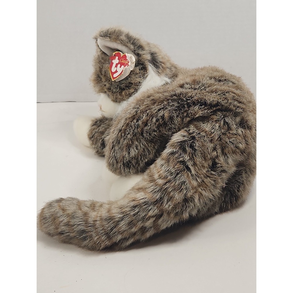 Ty Classic O'Malley Cat Plush 2002 Retired 12" Stuffed Animal Fluffy Tabby W/Tag - Picture 5 of 16